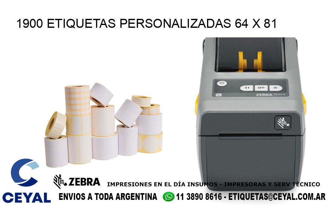 1900 ETIQUETAS PERSONALIZADAS 64 x 81