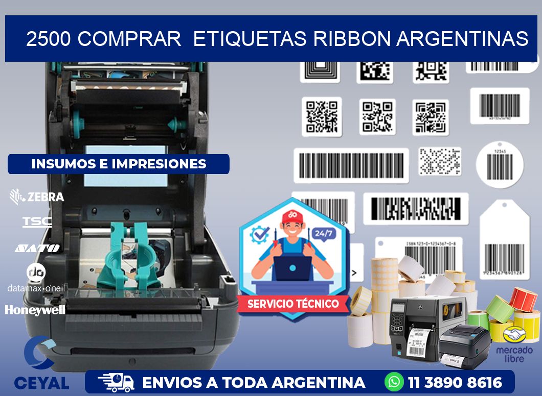2500 COMPRAR  ETIQUETAS RIBBON ARGENTINAS