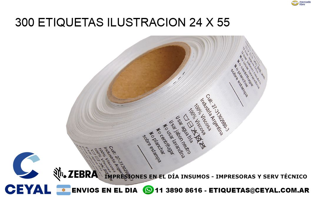 300 ETIQUETAS ILUSTRACION 24 x 55