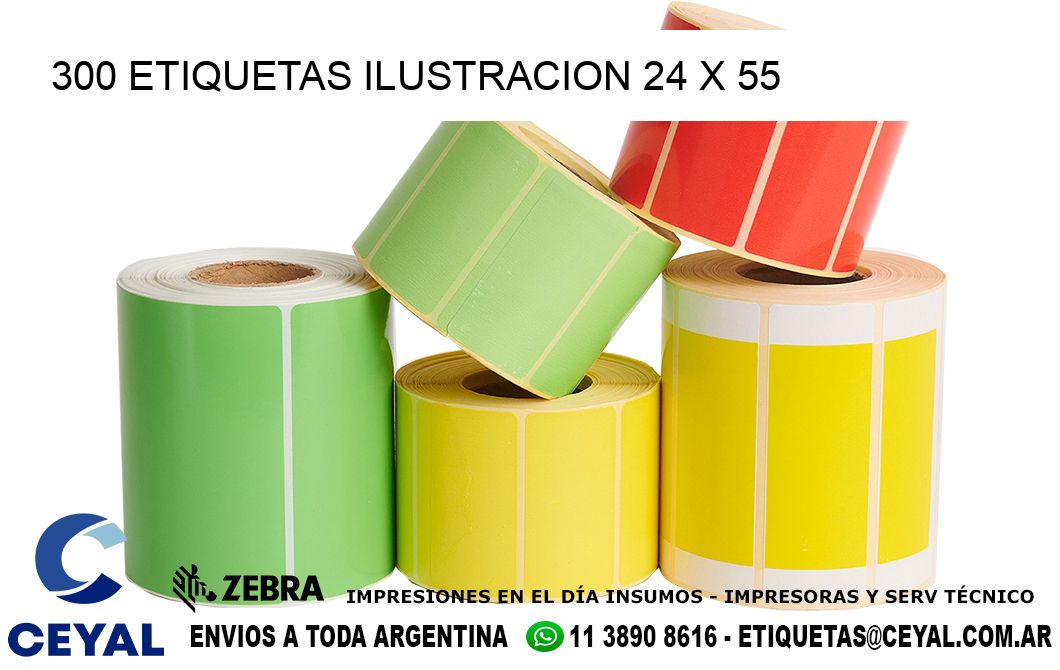 300 ETIQUETAS ILUSTRACION 24 x 55