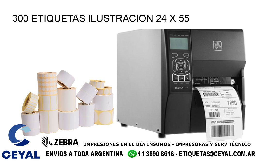 300 ETIQUETAS ILUSTRACION 24 x 55