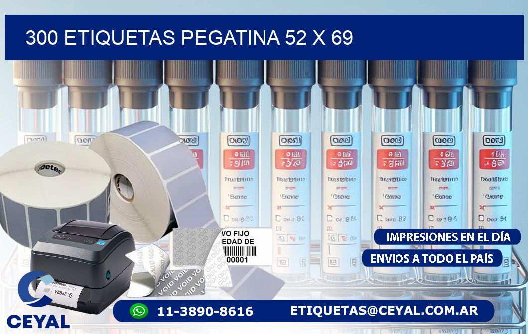 300 ETIQUETAS PEGATINA 52 x 69