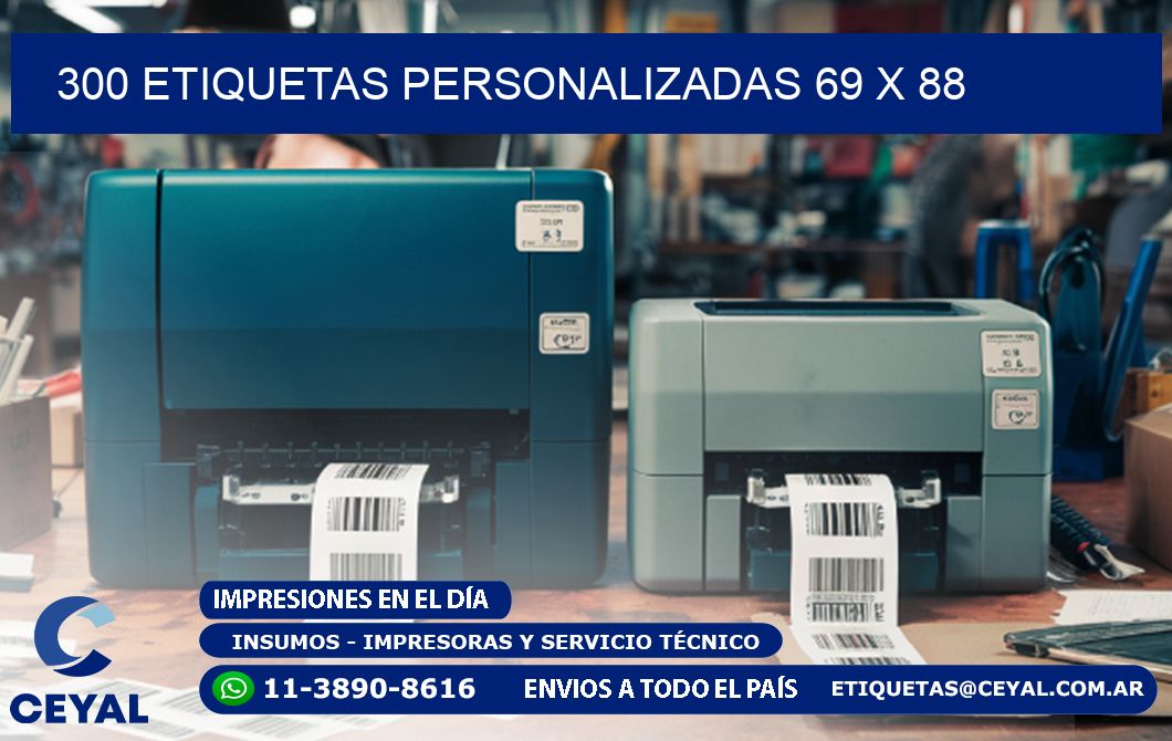 300 ETIQUETAS PERSONALIZADAS 69 x 88