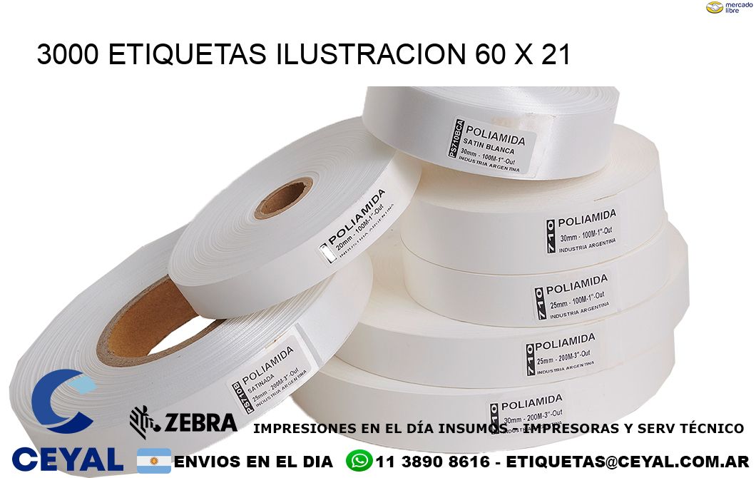 3000 ETIQUETAS ILUSTRACION 60 x 21