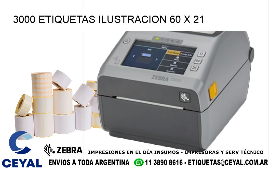 3000 ETIQUETAS ILUSTRACION 60 x 21