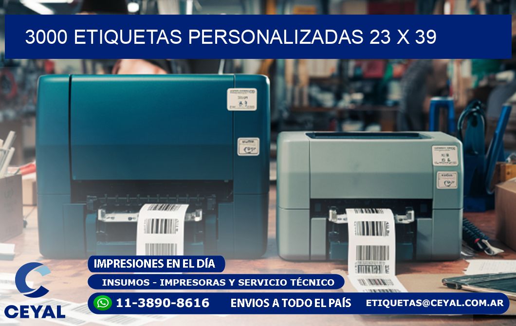 3000 ETIQUETAS PERSONALIZADAS 23 x 39