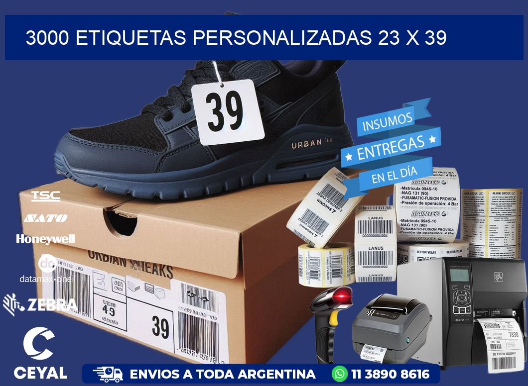 3000 ETIQUETAS PERSONALIZADAS 23 x 39