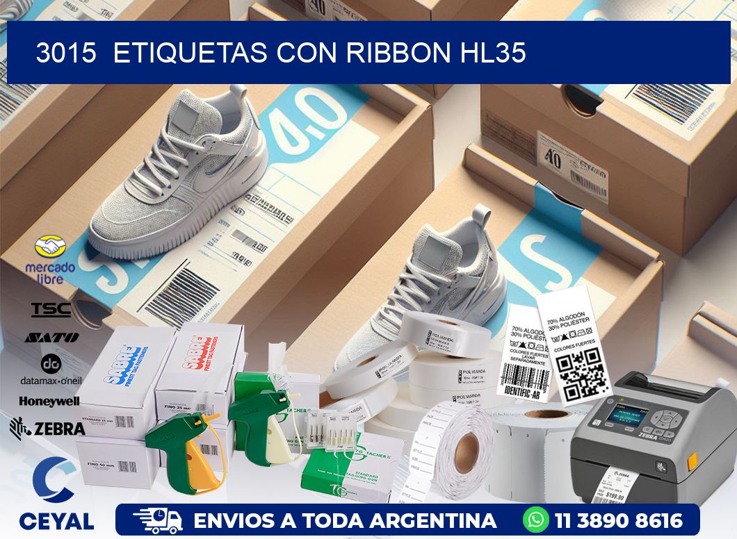 3015 ETIQUETAS CON RIBBON HL35