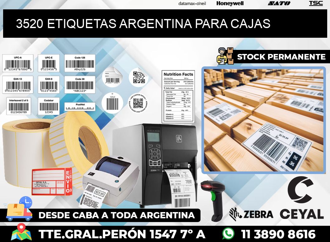 3520 ETIQUETAS ARGENTINA PARA CAJAS