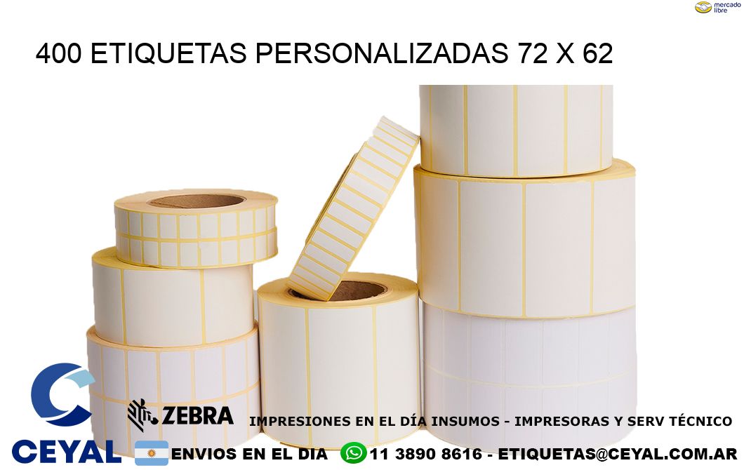 400 ETIQUETAS PERSONALIZADAS 72 x 62
