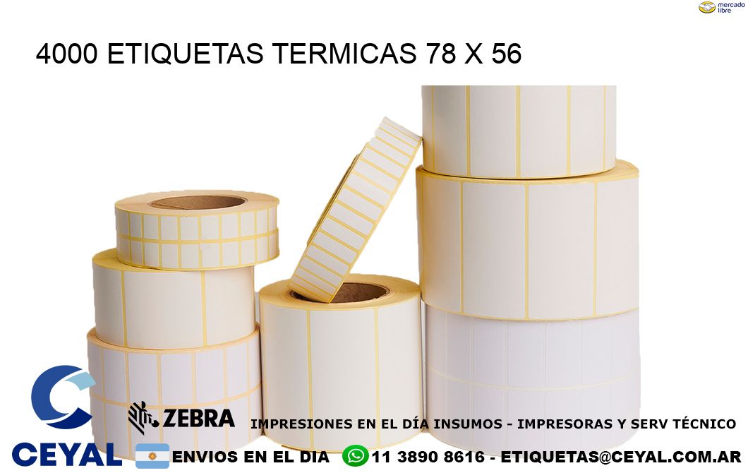 4000 ETIQUETAS TERMICAS 78 x 56