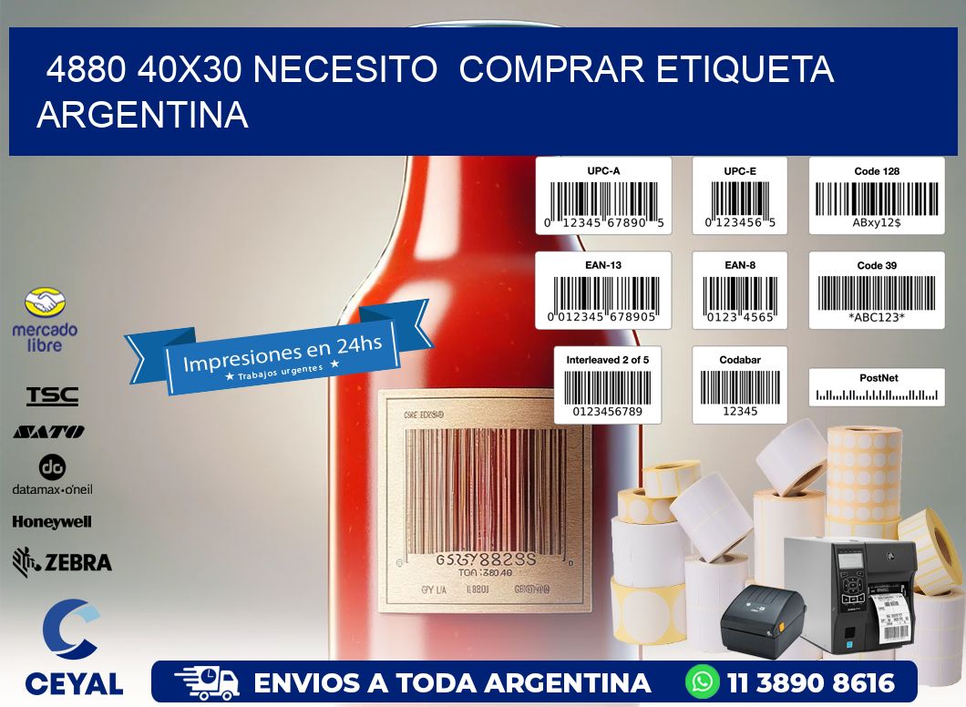 4880 40X30 NECESITO COMPRAR ETIQUETA ARGENTINA