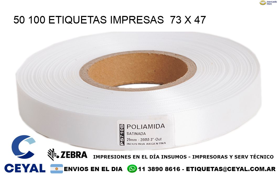 50 100 ETIQUETAS IMPRESAS  73 x 47