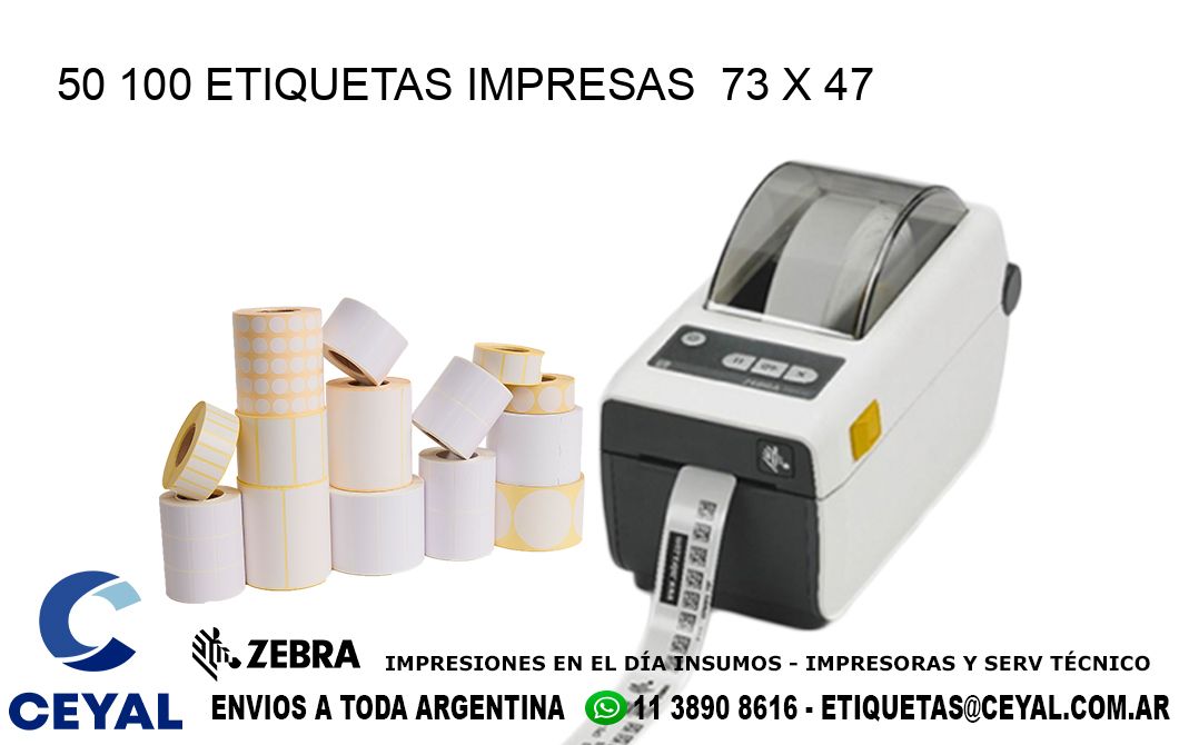 50 100 ETIQUETAS IMPRESAS  73 x 47