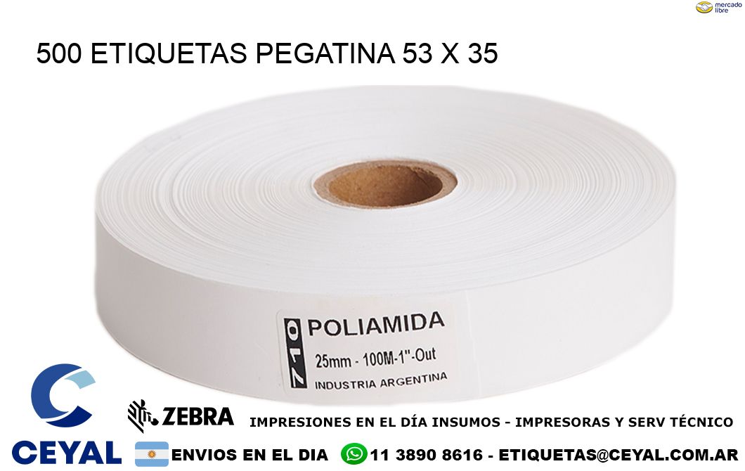 500 ETIQUETAS PEGATINA 53 x 35