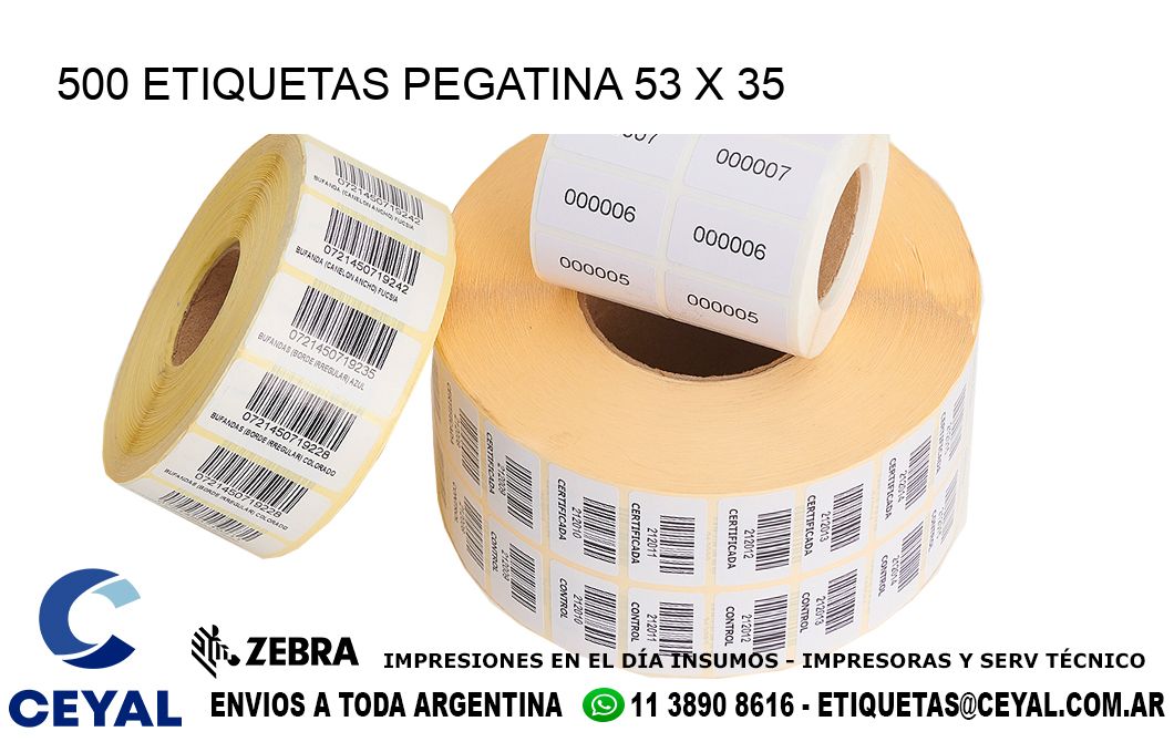 500 ETIQUETAS PEGATINA 53 x 35