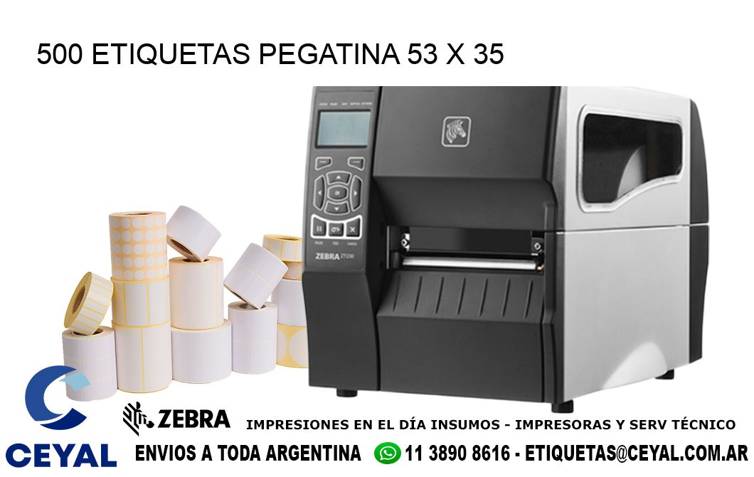 500 ETIQUETAS PEGATINA 53 x 35