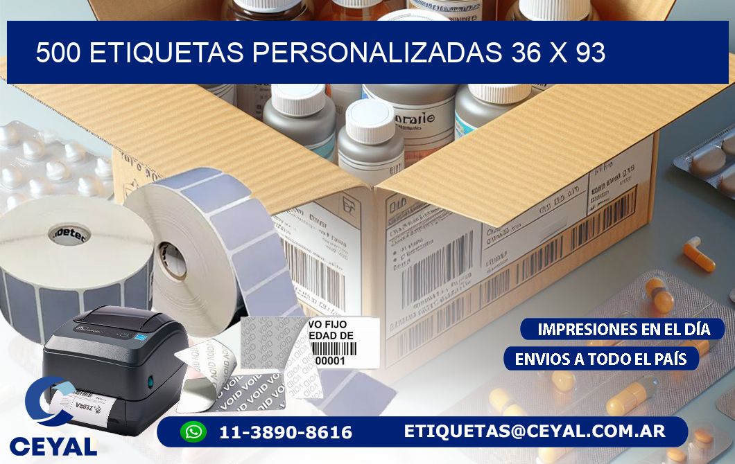 500 ETIQUETAS PERSONALIZADAS 36 x 93