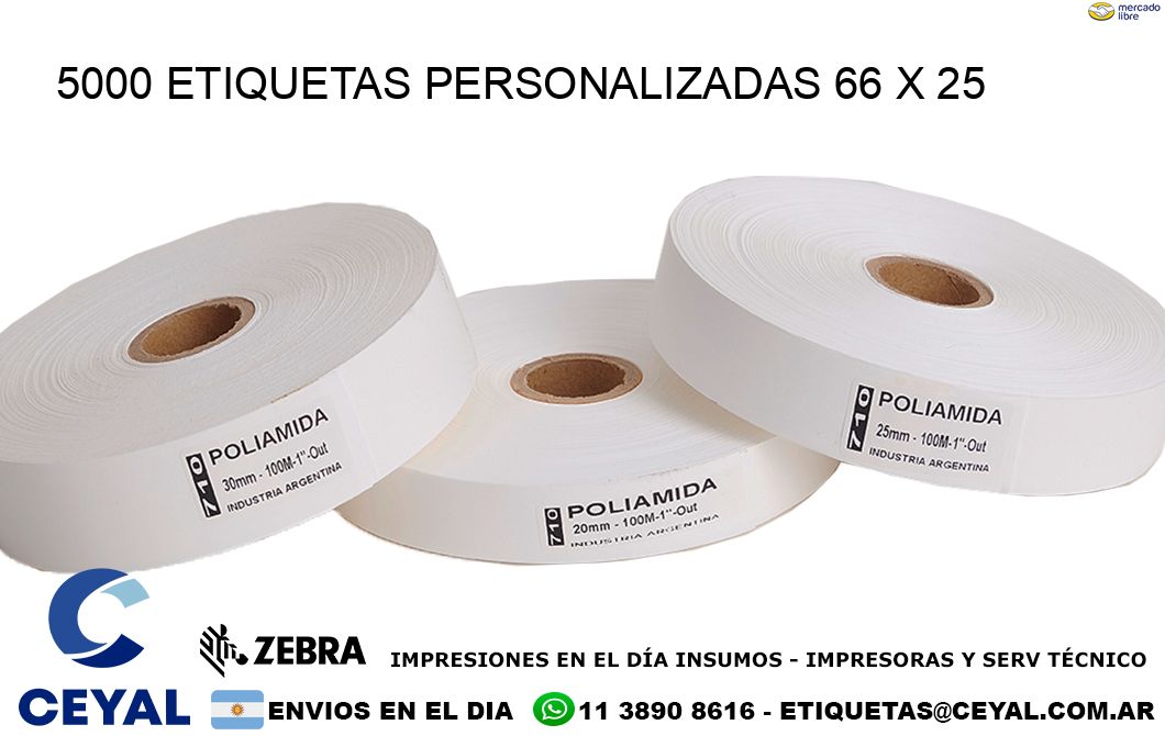 5000 ETIQUETAS PERSONALIZADAS 66 x 25