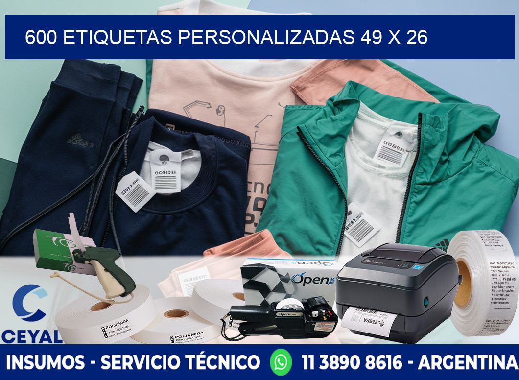 600 ETIQUETAS PERSONALIZADAS 49 x 26
