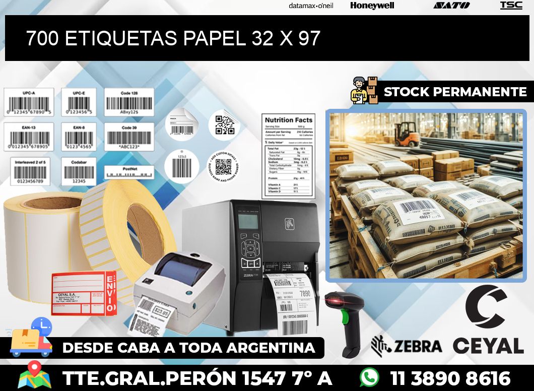 700 ETIQUETAS PAPEL 32 x 97