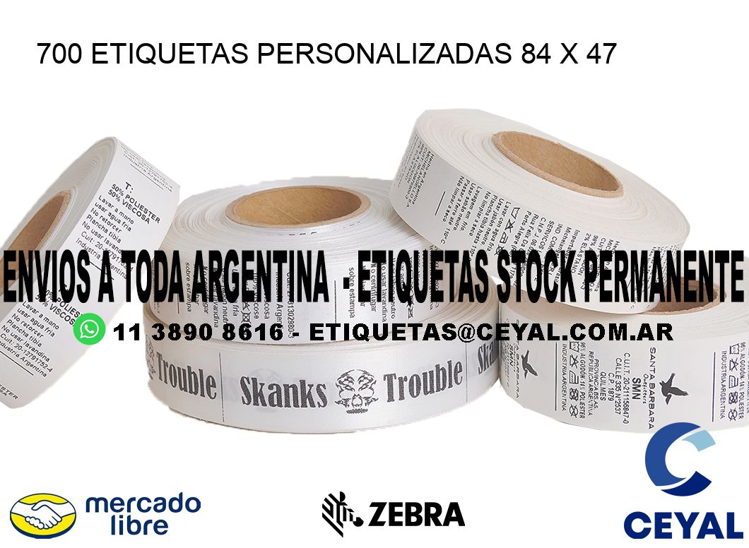 700 ETIQUETAS PERSONALIZADAS 84 x 47