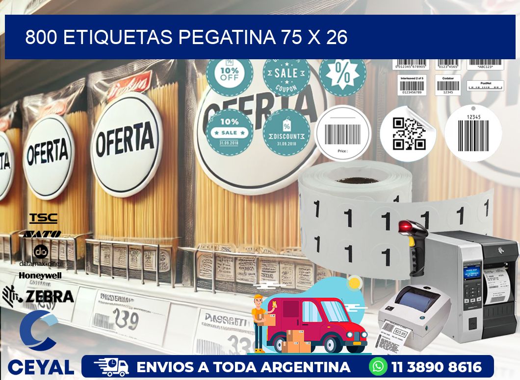 800 ETIQUETAS PEGATINA 75 x 26