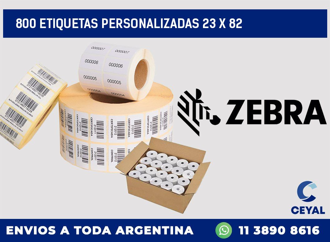800 ETIQUETAS PERSONALIZADAS 23 x 82