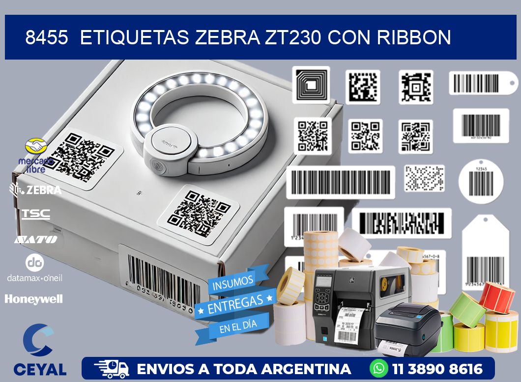 8455  ETIQUETAS ZEBRA ZT230 CON RIBBON