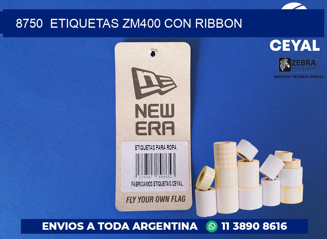 8750  ETIQUETAS ZM400 CON RIBBON