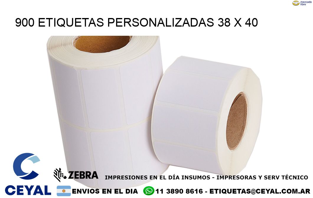900 ETIQUETAS PERSONALIZADAS 38 x 40