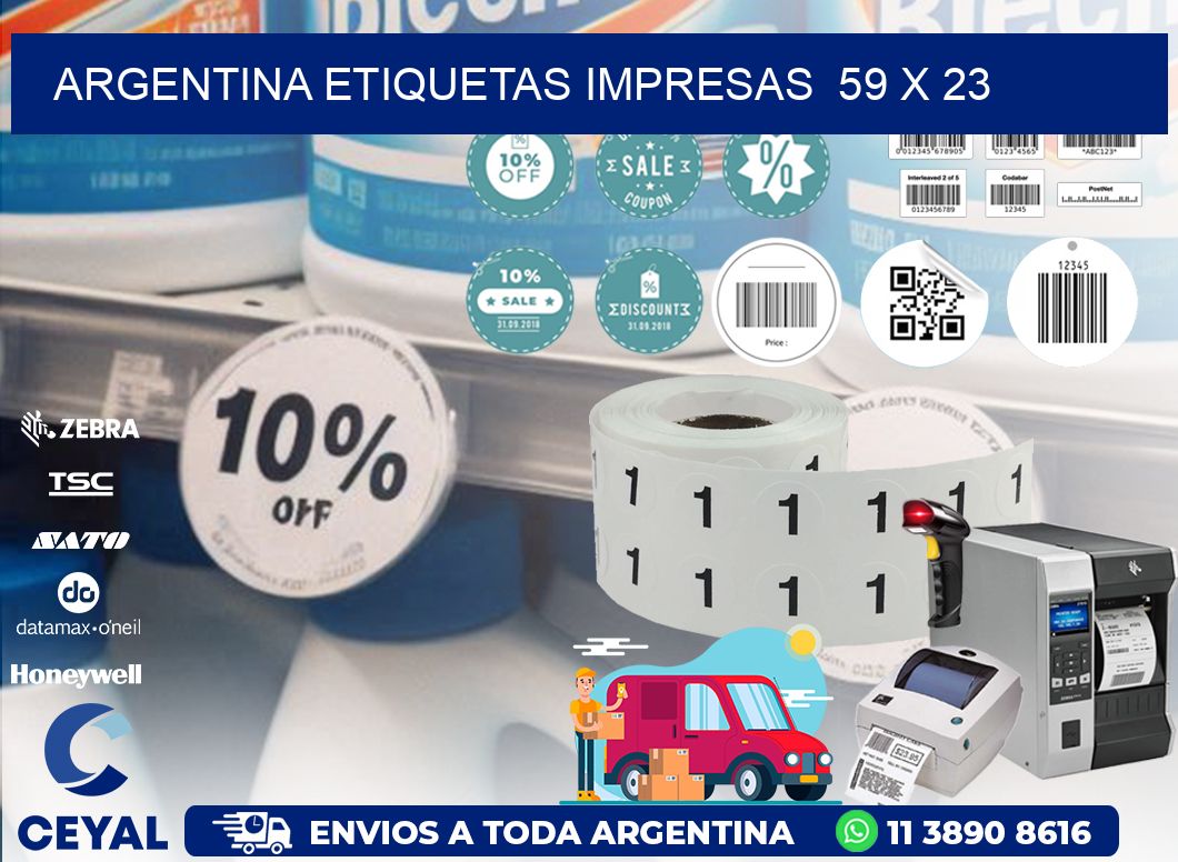 ARGENTINA ETIQUETAS IMPRESAS  59 x 23