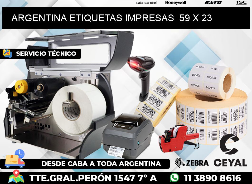 ARGENTINA ETIQUETAS IMPRESAS  59 x 23