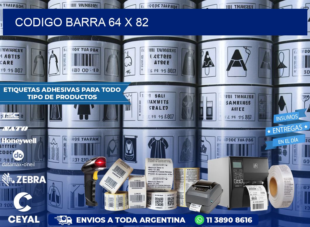 CODIGO BARRA 64 x 82