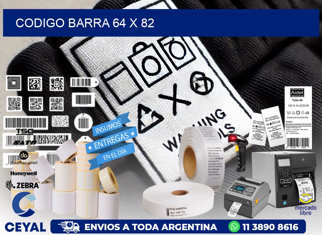 CODIGO BARRA 64 x 82