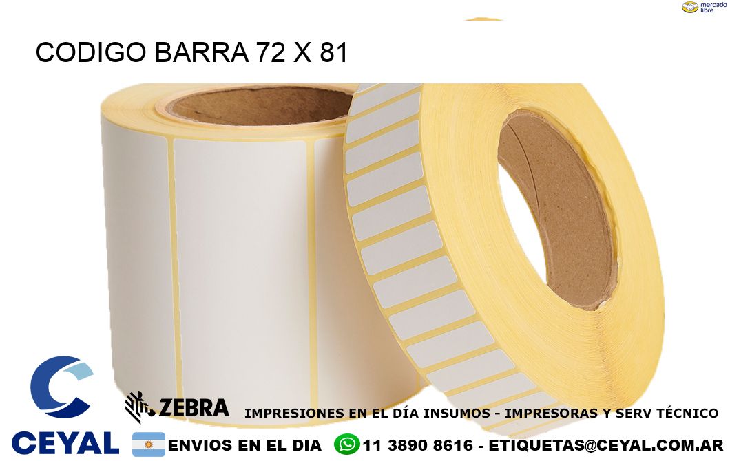 CODIGO BARRA 72 x 81