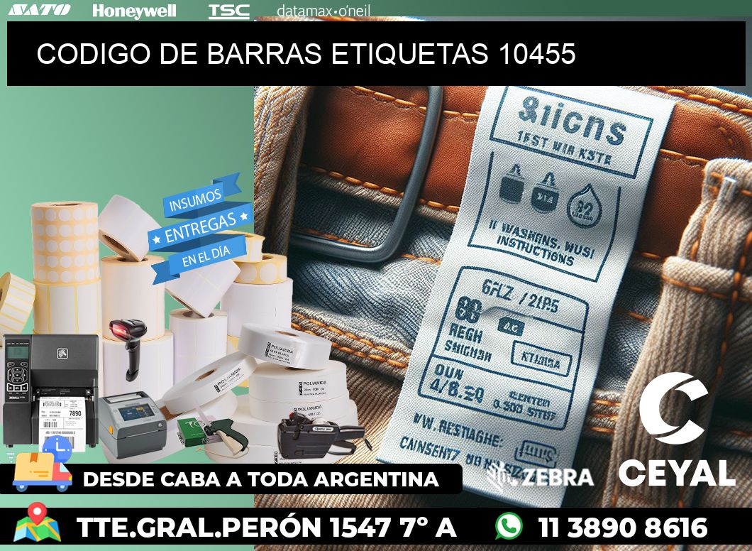 CODIGO DE BARRAS ETIQUETAS 10455