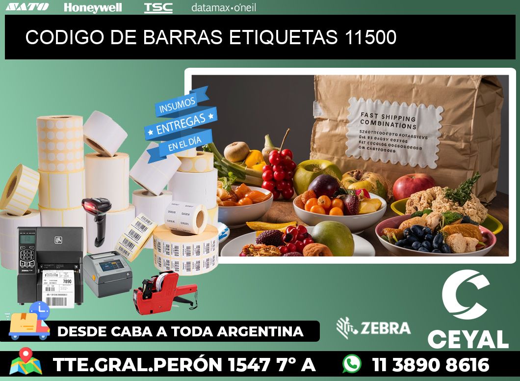 CODIGO DE BARRAS ETIQUETAS 11500