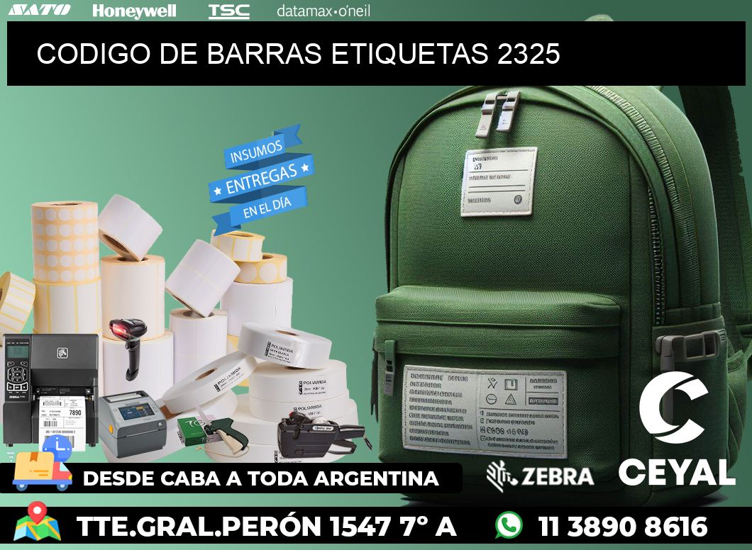 CODIGO DE BARRAS ETIQUETAS 2325