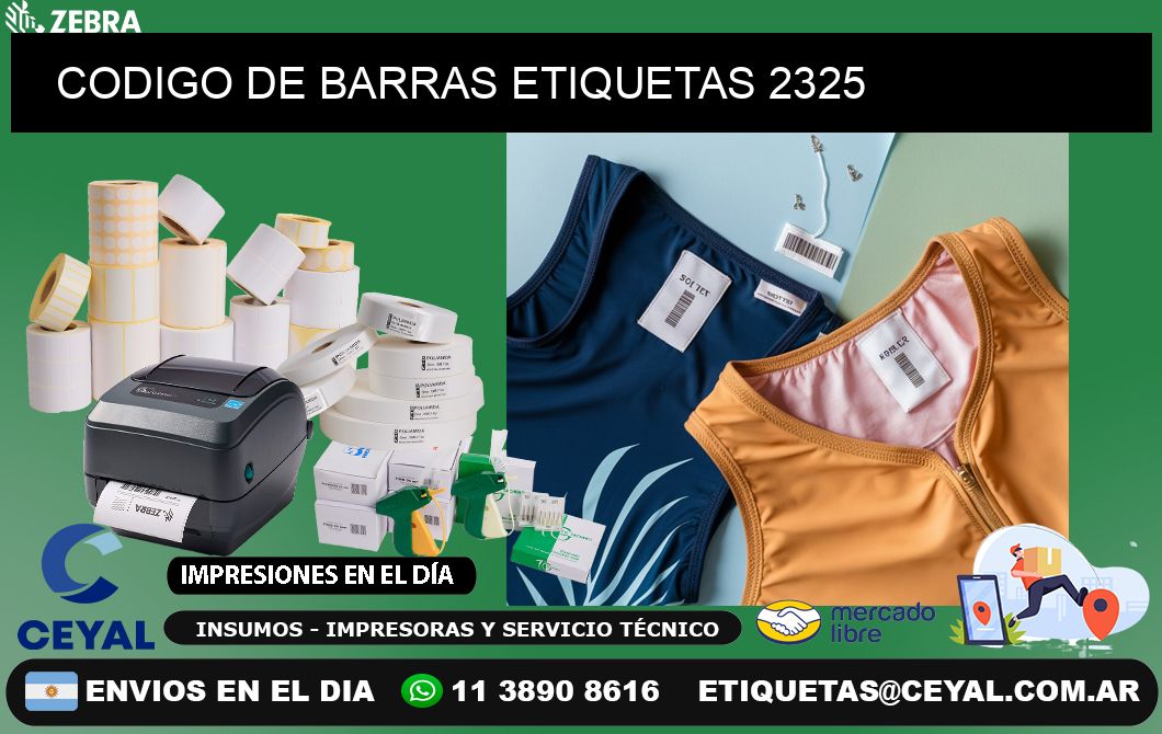 CODIGO DE BARRAS ETIQUETAS 2325