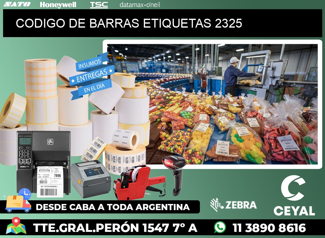 CODIGO DE BARRAS ETIQUETAS 2325