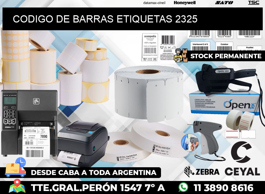 CODIGO DE BARRAS ETIQUETAS 2325