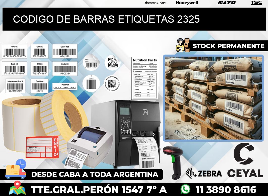 CODIGO DE BARRAS ETIQUETAS 2325