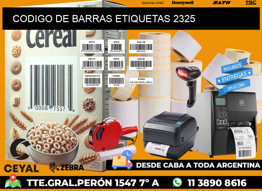 CODIGO DE BARRAS ETIQUETAS 2325