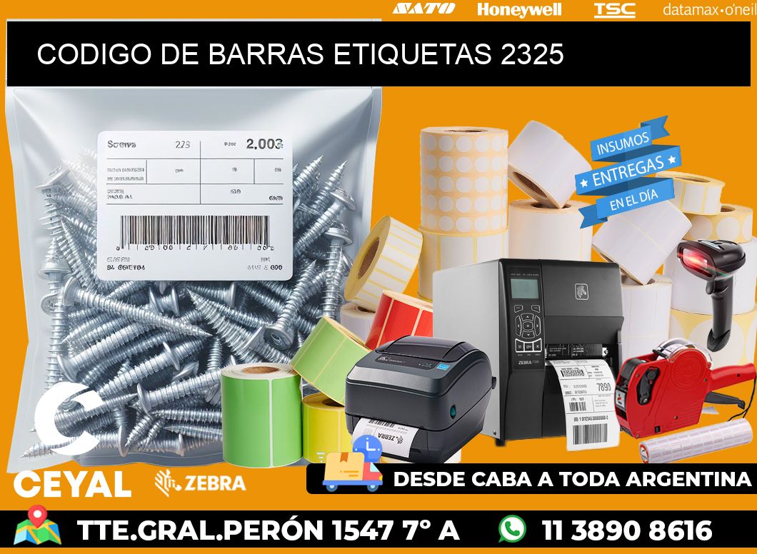CODIGO DE BARRAS ETIQUETAS 2325