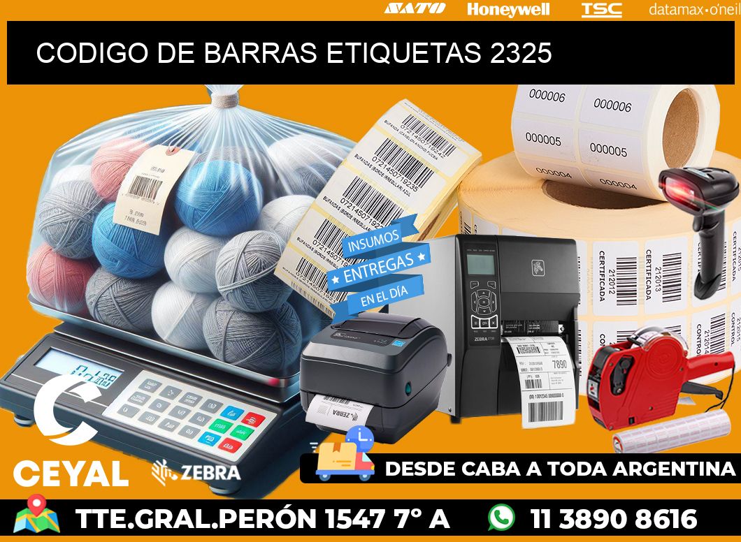 CODIGO DE BARRAS ETIQUETAS 2325