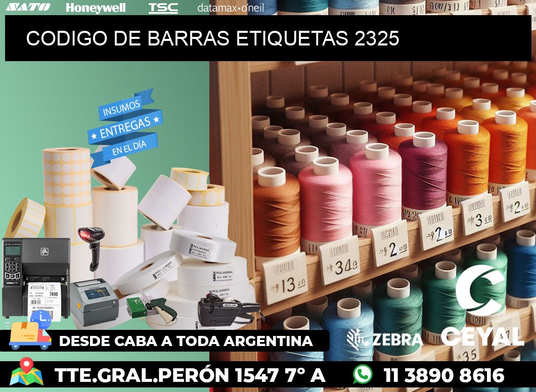 CODIGO DE BARRAS ETIQUETAS 2325