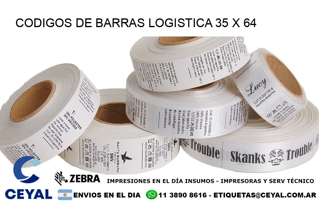 CODIGOS DE BARRAS LOGISTICA 35 x 64