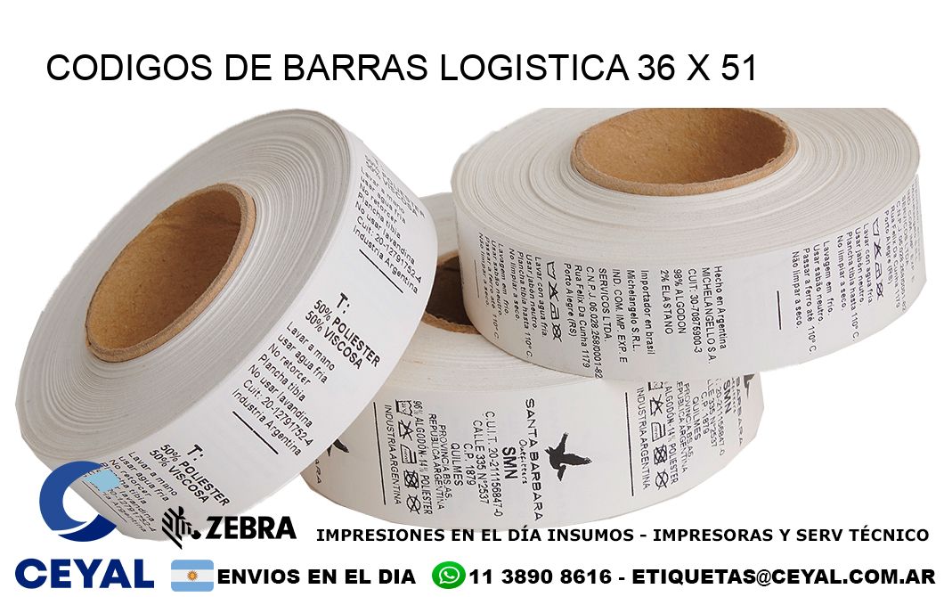 CODIGOS DE BARRAS LOGISTICA 36 x 51