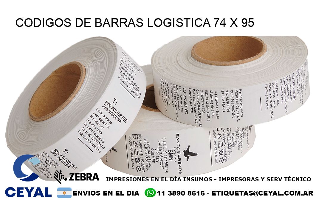 CODIGOS DE BARRAS LOGISTICA 74 x 95